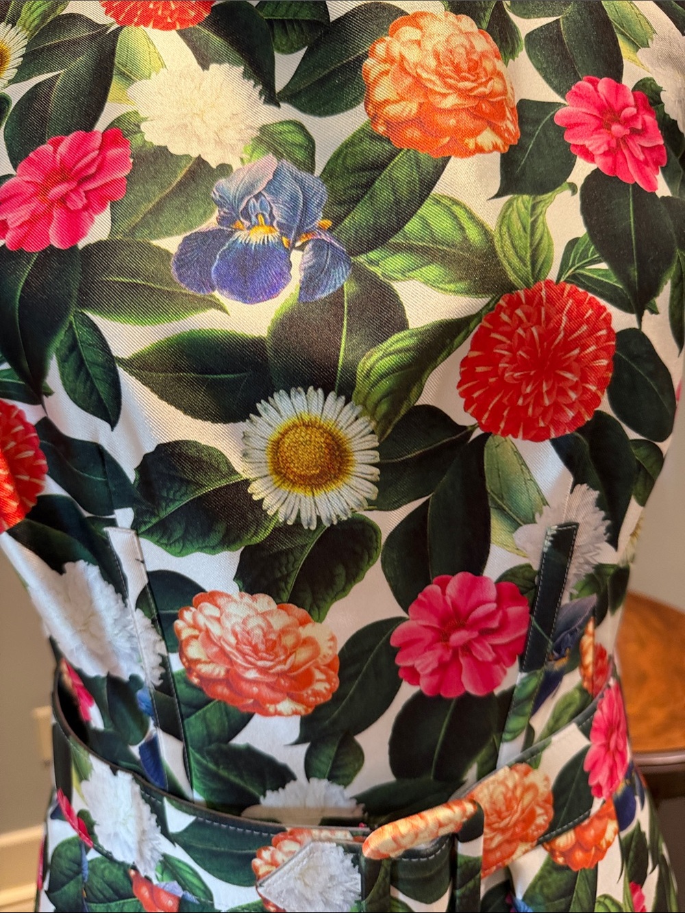 Oscar de la Renta Floral Belted Midi Dress - Picture 3 of 7